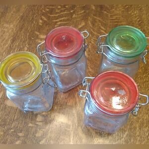 Glass Jars with Rubber Gaskets and Hinged Lids (4)